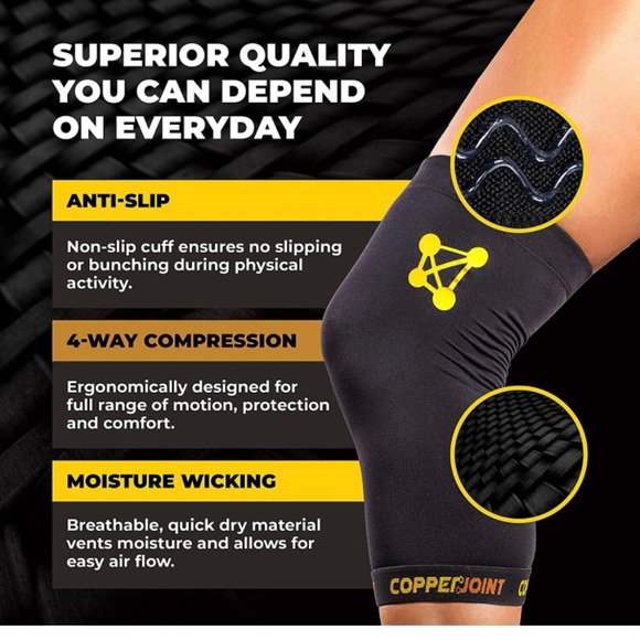CopperJoint Knee Compression Sleeve Knee Support for Women & Men - Picture 4 of 11